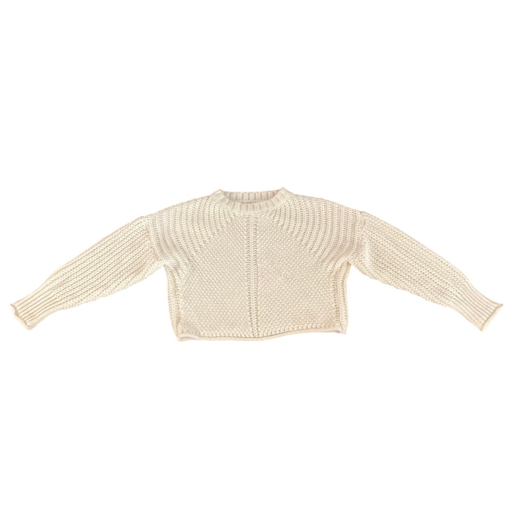 Pisto Rose Crop Ribbed Long Sleeve Womens Pullover Sweater Size Junior M/L